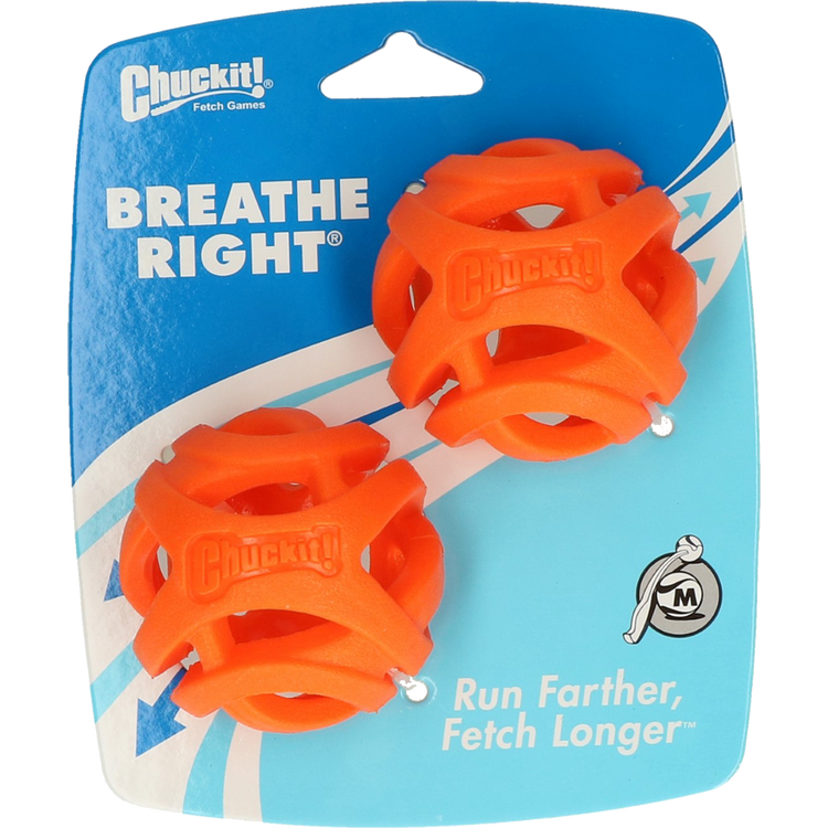 Foto van Chuckit Breathe Right Fetch Ball Medium 2 pk