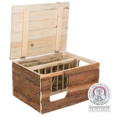 Foto van Trixie Huis Hilke met ruif cavia's schorshout