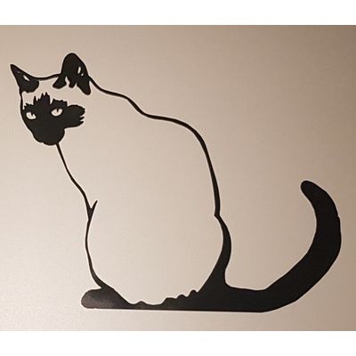 Foto van Zittende Kat Cortenstaal Zwart