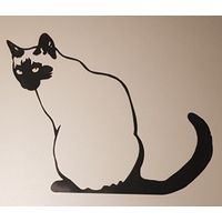 Zittende Kat Cortenstaal Zwart