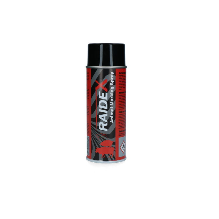 Foto van Merkspray Raidex rood
