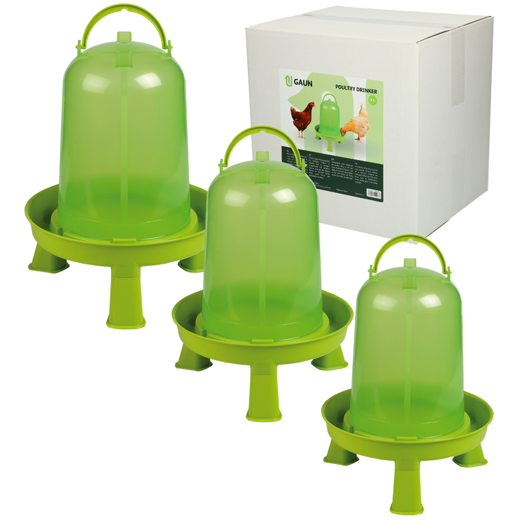 Foto van Pluimvee drinktoren 1.5 liter green lemon op pootjes