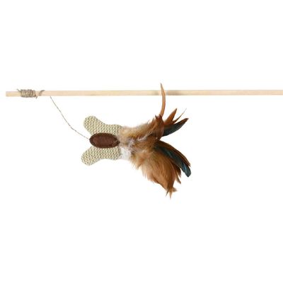 Trixie Speelhengel vlinder veer/hout/jute catnip - 4 stuks Foto van Trixie Speelhengel vlinder veer/hout/jute catnip - 4 stuks
