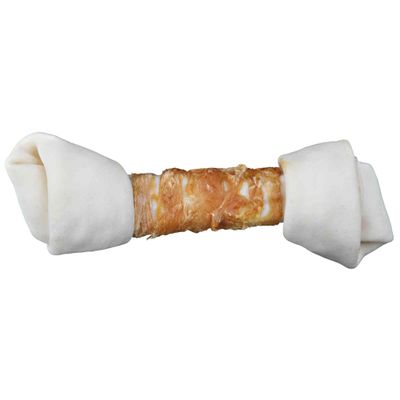 Trixie Denta Fun Knotted Chicken Chewing Bone - 6 stuks Foto van Trixie Denta Fun Knotted Chicken Chewing Bone - 6 stuks