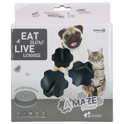 Foto van Eat Slow Live Longer Amaze Flower Grey S