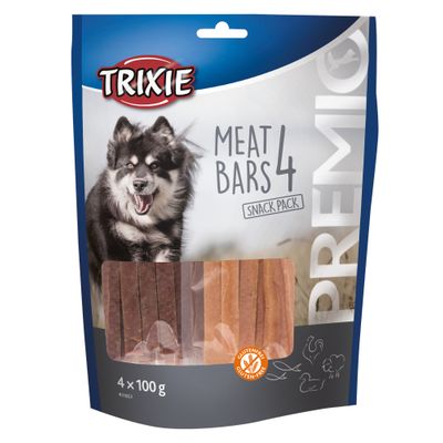 Trixie PREMIO 4 Meat Bars kip/eend/lam/zalm Foto van Trixie PREMIO 4 Meat Bars kip/eend/lam/zalm
