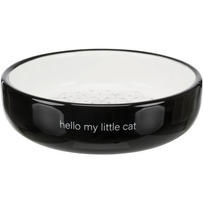 Trixie Voer/waterbak plat Hello my Little Cat keramiek - 4 stuks Foto van Trixie Voer/waterbak plat Hello my Little Cat keramiek - 4 stuks