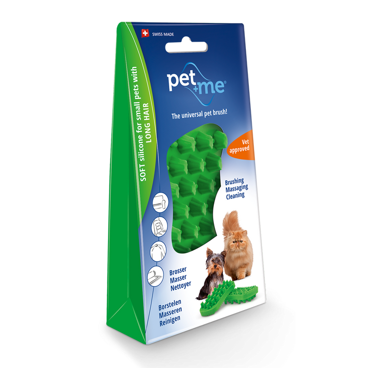 Foto van Pet+Me Cat long hair brush green