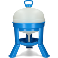 Pluimvee drinktoren 20 l blauw met sifon op pootjes