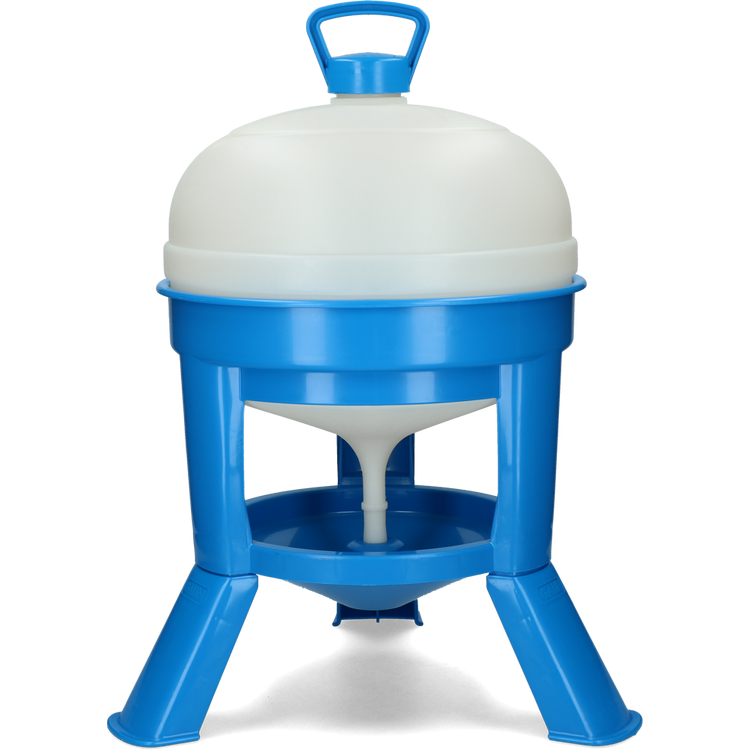 Foto van Pluimvee drinktoren 20 l blauw met sifon op pootjes