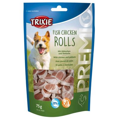 Foto van Trixie PREMIO Fish Chicken Rolls - 6 stuks