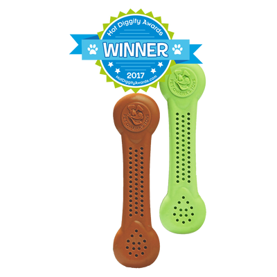 Foto van Pet Qwerks Flavorit Nylon Peanut Butter Bone S 10 cm 2 pcs.