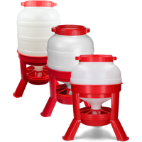 Pluimvee voertoren 30 l rood hopper op pootjes
