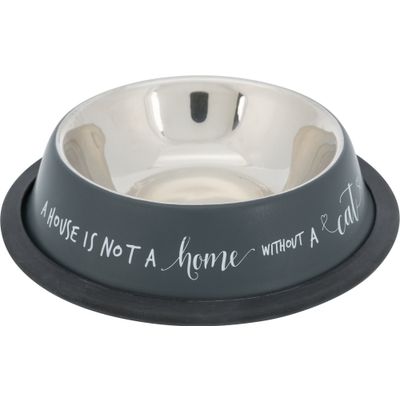 Trixie Voer/waterbak RVS rubberrand - 4 stuks Foto van Trixie Voer/waterbak RVS rubberrand - 4 stuks