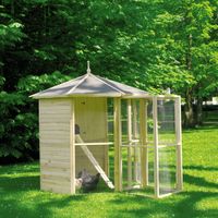 8-hoekige Volière met Vogelkooi+ toegangssluis