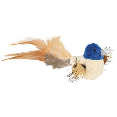 Trixie Vogel met veren pluche catnip - 4 stuks Foto van Trixie Vogel met veren pluche catnip - 4 stuks