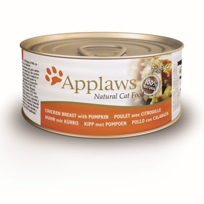 Applaws Kattenvoer Blik Kippenborst & Pompoen 70 gr. Foto van Applaws Kattenvoer Blik Kippenborst & Pompoen 70 gr.
