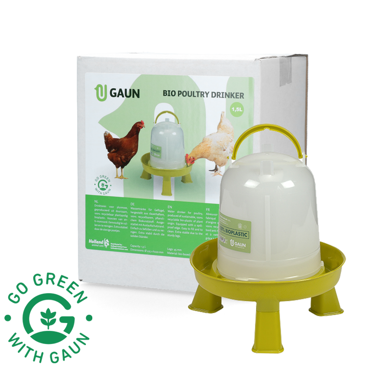 Foto van Pluimvee drinktoren 1.5 l Bio green lemon op pootjes