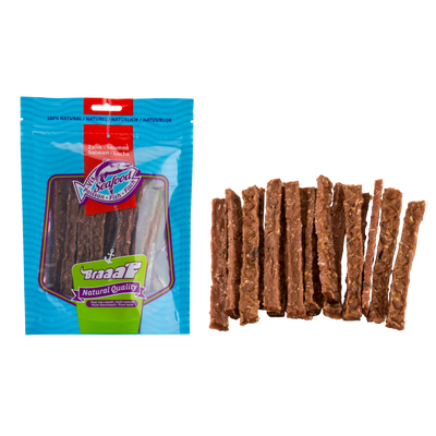 Foto van Braaaf Salmon Fish Strips 12 cm
