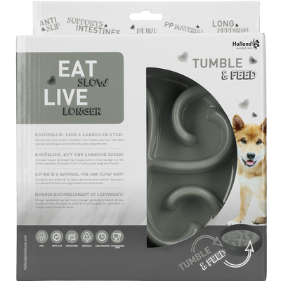 Foto van Eat Slow Live Longer Tumble Feeder Grey