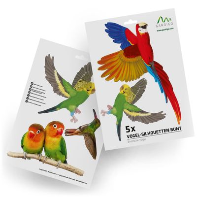 Foto van Vogel Silhouetten Exotische Vogels - Decoratieve Anti-botsing Stickers - Bescherm uw Ramen