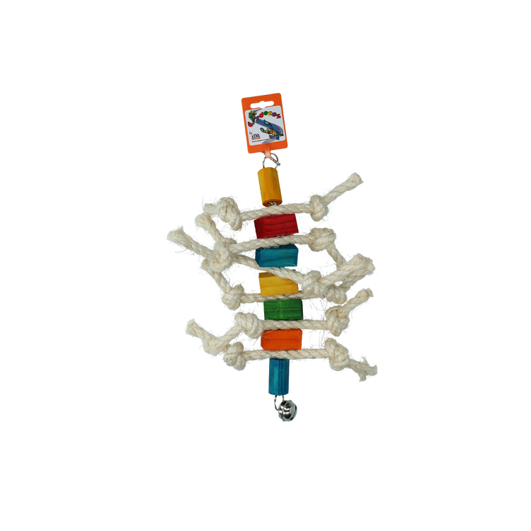 Foto van Birrdeeez Caterpillard Bird Toy (Wood en Rope)