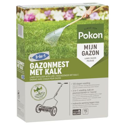 Foto van Pokon Gazonmest met kalk 3-in-1
