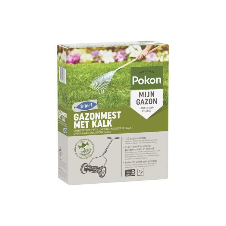 Pokon Gazonmest met kalk 3-in-1 Foto van Pokon Gazonmest met kalk 3-in-1