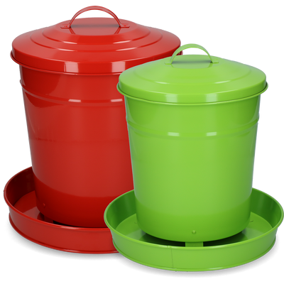 Foto van Pluimvee voertoren metaal 6 kg rood