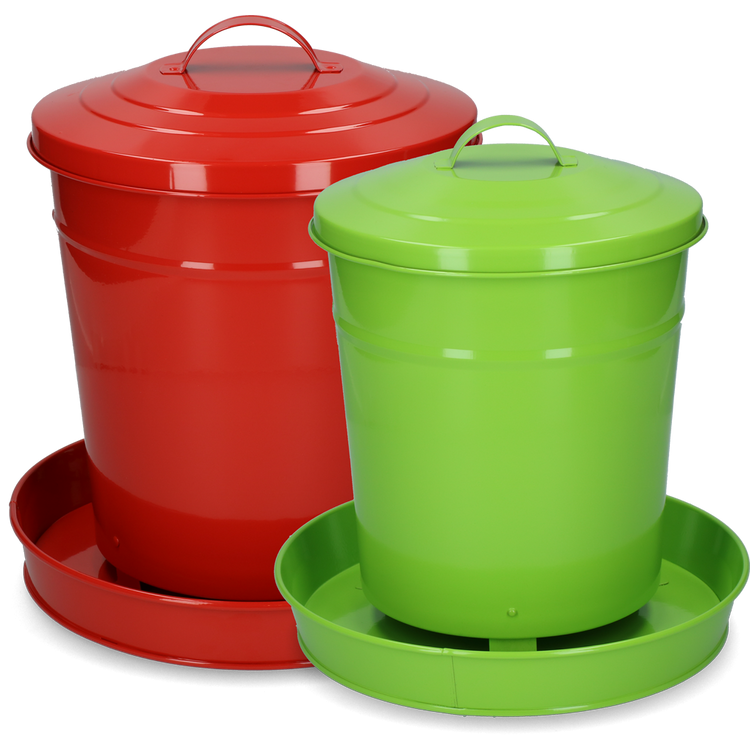 Foto van Pluimvee voertoren metaal 6 kg rood