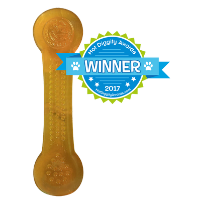 Foto van Pet Qwerks Flavorit Flex Peanut Butter Bone XL 20 cm