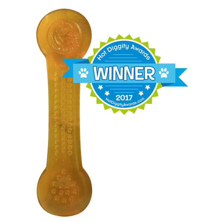 Foto van Pet Qwerks Flavorit Flex Peanut Butter Bone XL 20 cm