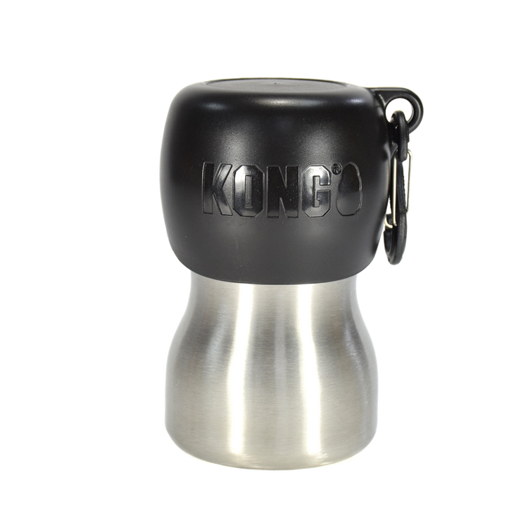 Foto van KONG H2O 255 ml rvs waterfles zwart