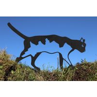 Beeld Cortenstaal - Kat - Zwart