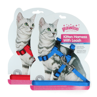 Pawise Kitten Harness Leash-Red/Blue