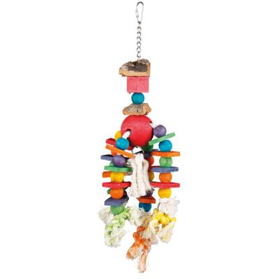 Foto van Trixie Speelgoed aan ketting m. touw &amp; kralen hout/kurk - 3 stuks