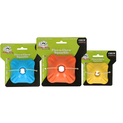 Foto van Jolly Flex-n-Chew Squarble blauw medium