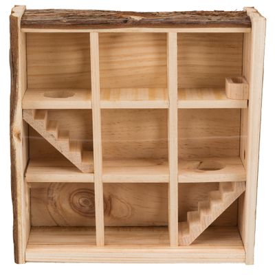 Foto van Trixie Toren met 9 kamers hamsters schorshout