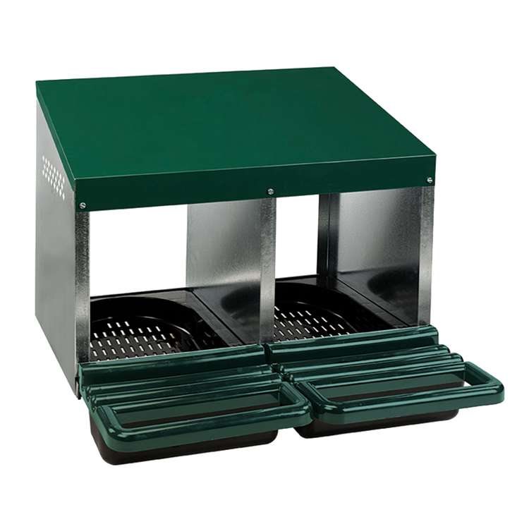 Foto van Pluimvee met 2 x legnest met plastic vloer