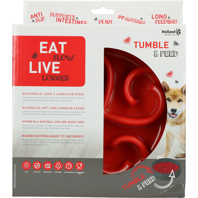 Foto van Eat Slow Live Longer Tumble Feeder Red