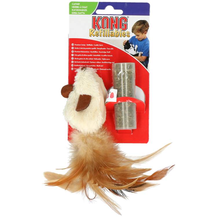 Foto van KONG Cat Refillable Catnip Feather Mouse