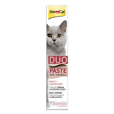 GimCat Duo Pasta Anti-Hairball mout + kip 50 g Foto van GimCat Duo Pasta Anti-Hairball mout + kip 50 g
