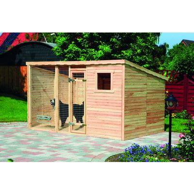 Hondenkennel | Hout | Zadeldak Promadino Foto van Hondenkennel | Hout | Zadeldak Promadino