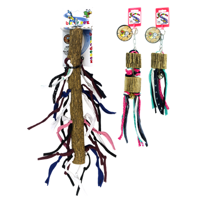 Foto van Birrdeeez Parkiet Sekelblok en katoenfranjes + bel