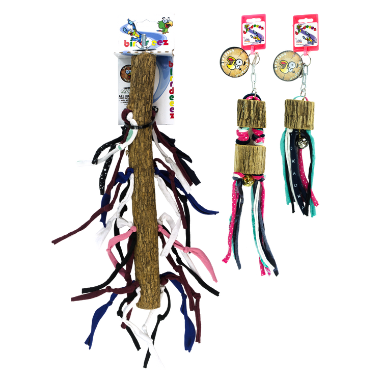 Foto van Birrdeeez Parkiet Sekelblok en katoenfranjes + bel