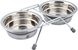 Trixie Voer/waterbak-set klapperbescherm. RVS/metaal - 2 stuks Trixie Voer/waterbak-set klapperbescherm. RVS/metaal - 2 stuks