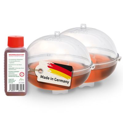 Foto van Wespenval 2-delige Set met Lokstof - Wespenstop voor Tuin en Huis - Gemaakt in Duitsland