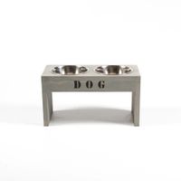 Voerbak Hond Hoog Model Bruin Hout/RVS