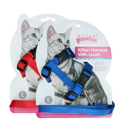 Foto van Pawise Kitten Harness Leash-Red/Blue