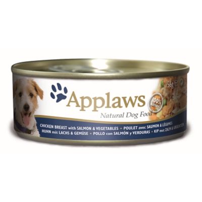 Applaws Hondenvoer Blik Kip Zalm & Rijst 156 gr. Foto van Applaws Hondenvoer Blik Kip Zalm & Rijst 156 gr.